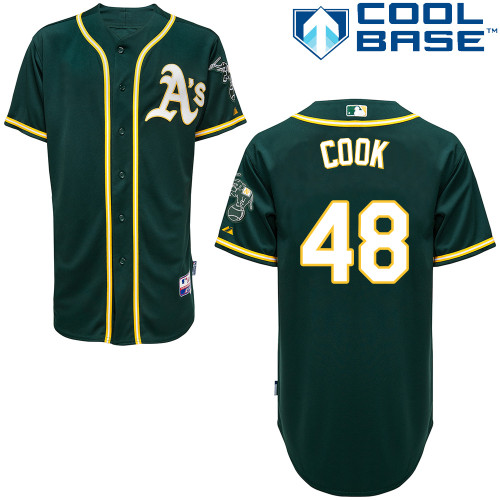 Ryan Cook #48 mlb Jersey-Oakland Athletics Women's Authentic Alternate Green Cool Base Baseball Jersey